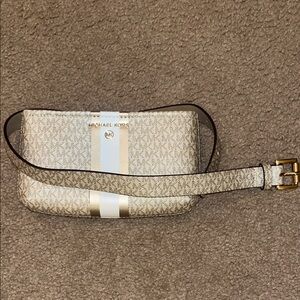 Michael Kors Beige and Gold Crossbody Bag